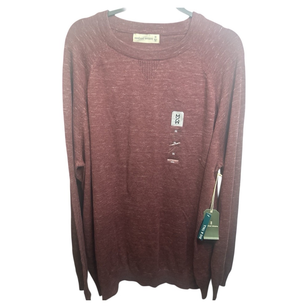 Mutual Weave Maroon‎ Knit Sweater 2XL Big & Tall